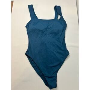 Shade & Shore Teal Textured One Piece Swimsuit Women’s Medium 8–10